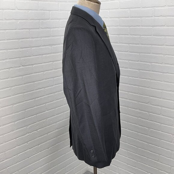 Brooks Brothers Blazer Men 40R Black Gray 3 Roll Button Classic Jacket Wool USA - Picture 5 of 13